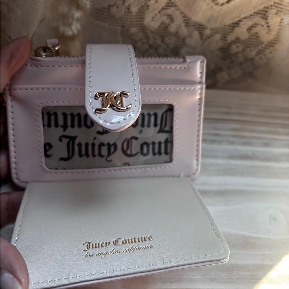 Victoria's Secret Pink Stripe Card Holder and Pale Pink Wallet Set